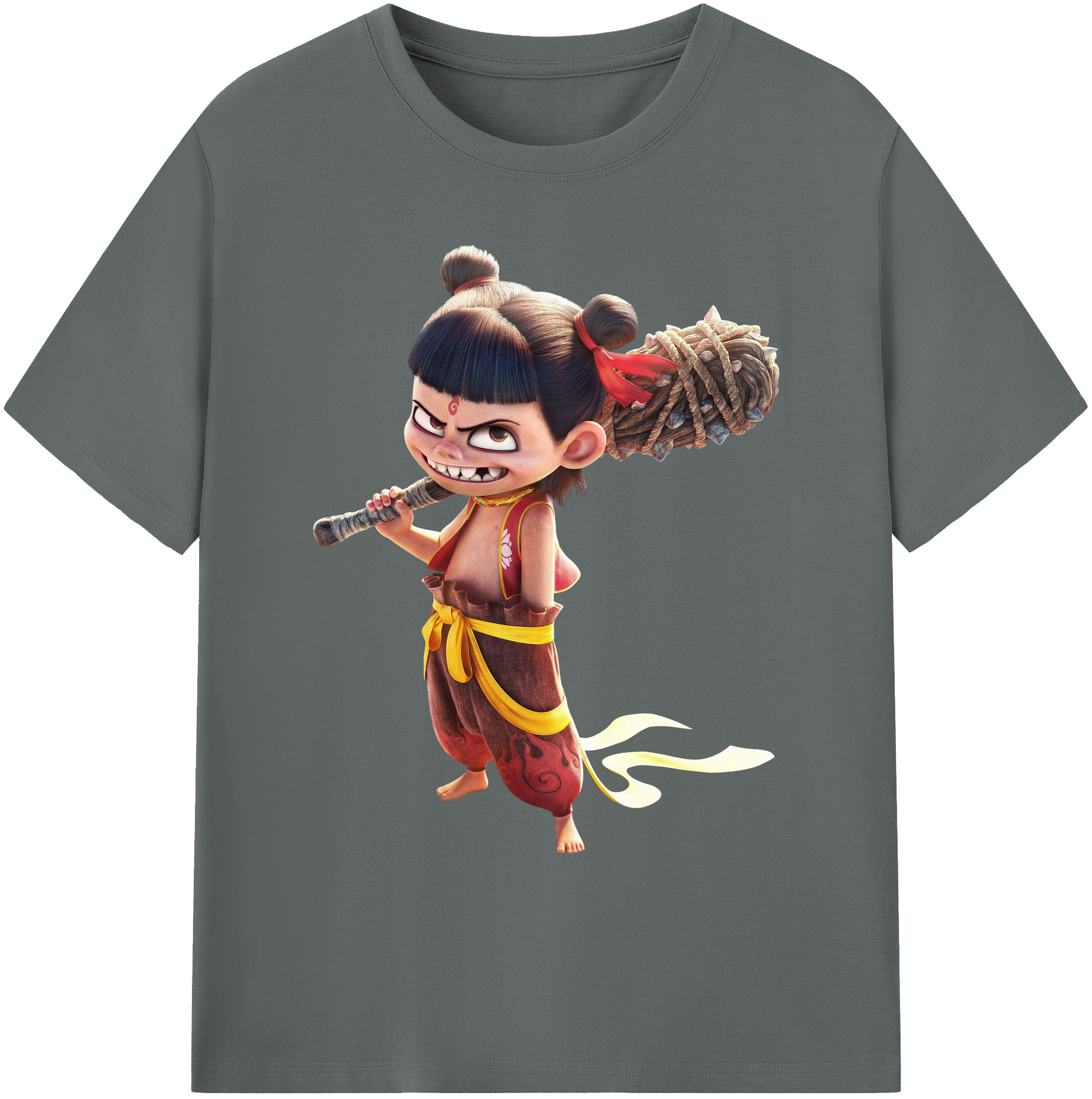 （画像用） Ne Zha 2 ナタ 魔童の大暴れ 綿100％ メンズ半袖Tシャツ｜肌触りやわらか＆通気性